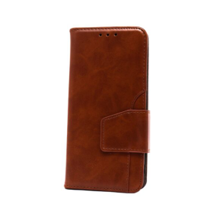 Premium PU Leather with Front Slot Card Wallet Case for Samsung Galaxy S10 Plus - Brown